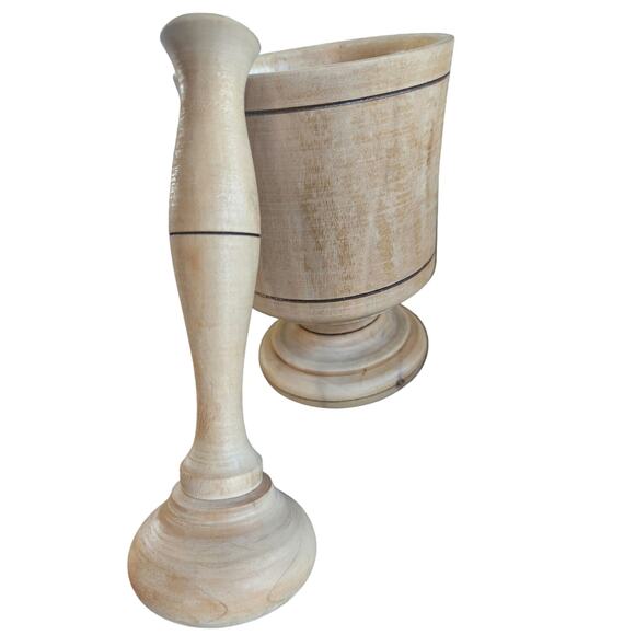 VTG Morter & Pestle Portugal Wood 5 1/2" tall - Picture 5 of 6